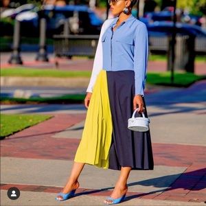 Zara pleated patchwork dress